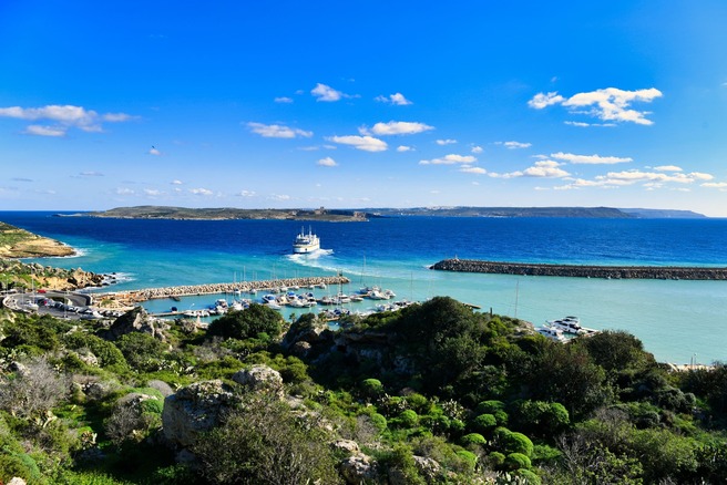 View over Mgarr harbour from Country Terrace