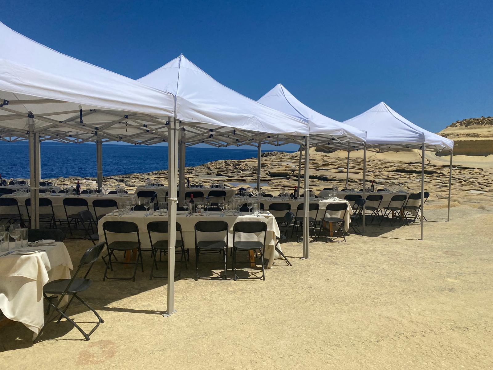 Outside catering food presentation